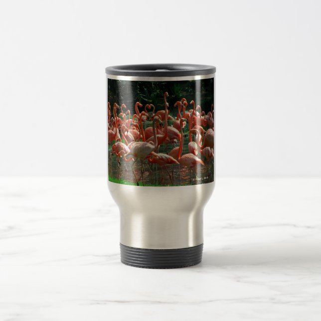 Mug De Voyage Groupe rose de Flamant rose, un bon nombre d'image (Centre)