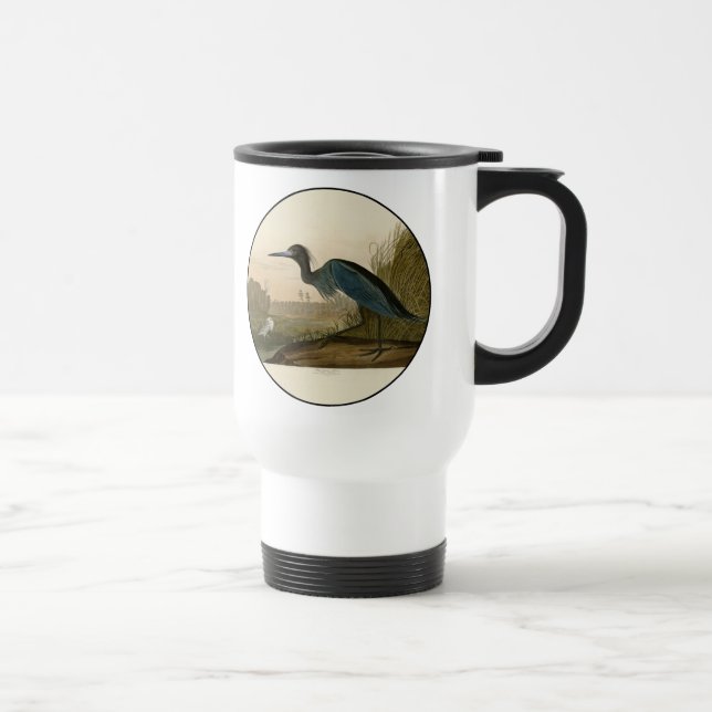 Mug De Voyage Grue Bleue Heron Audubon Peinture (Droite)