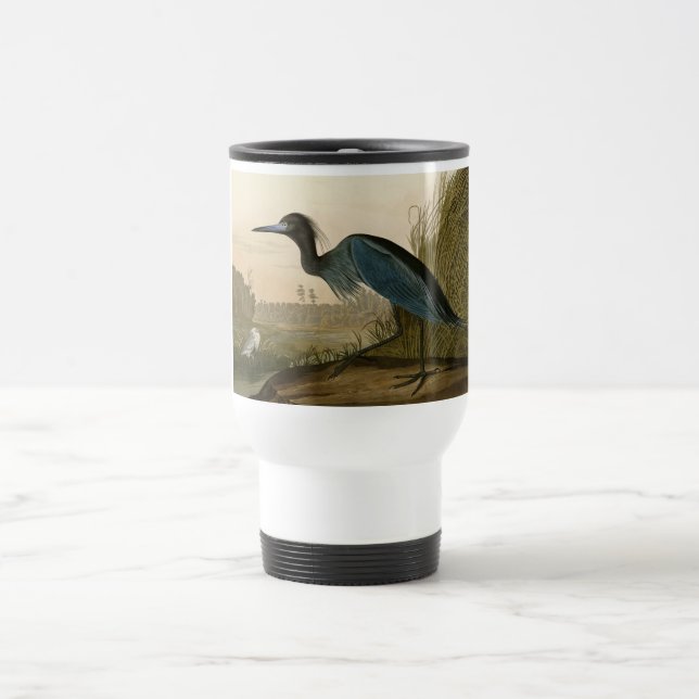 Mug De Voyage Grue Bleue Heron Audubon Peinture (Centre)