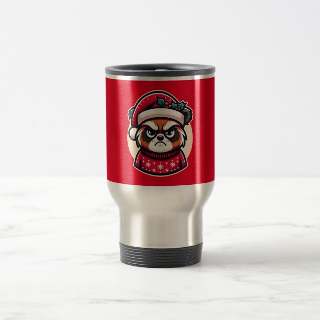 Mug De Voyage Grumpy Christmas Chat - Ambiance festive amusante  (Centre)