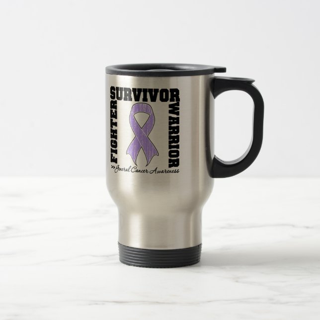 Mug De Voyage Guerrier de combattant de survivant de CANCER (Droit)