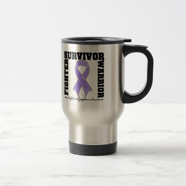 Mug De Voyage Guerrier de combattant de survivant de lymphome de (Droit)