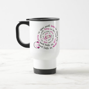 Mug De Voyage Guillemet de fille Bon goût en musique mauvais goû