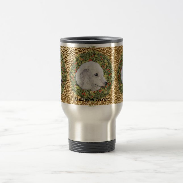 Mug De Voyage Guirlande de Bedlington Terrier (Centre)