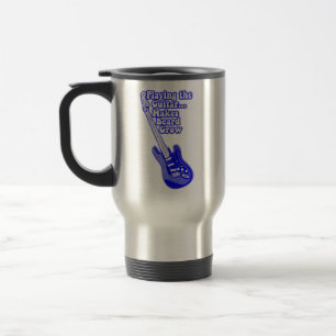 Mug De Voyage Guitare bleue vintage avec des mots de motivation