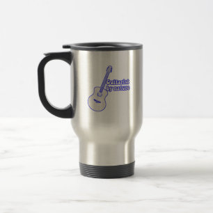 Mug De Voyage Guitare bleue vintage. Guitariste de nature
