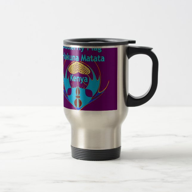 Mug De Voyage "Hakuna Matata Kenya" Papillon Art Imprimer/Graphi (Droit)