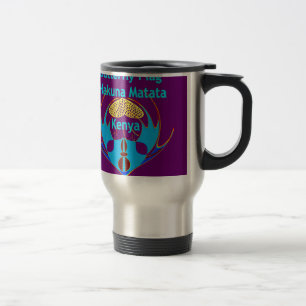 Mug De Voyage "Hakuna Matata Kenya" Papillon Impression d'art/G