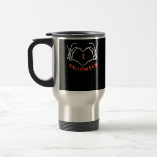 Mug De Voyage Halloween de Slogan. Geste Cardiaque En Squelette