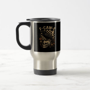 Mug De Voyage Halloween F-Caw-F Corbeau Oiseau F-Caw-F Corbeau À