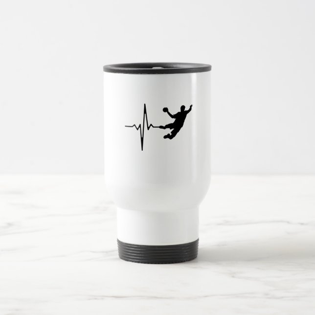 Mug De Voyage Handball - Handball Player Heartbeat (Centre)