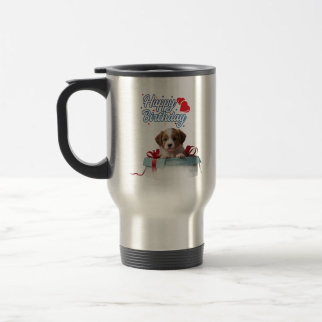 Mug De Voyage Happy Birthday Puppy (Gauche)