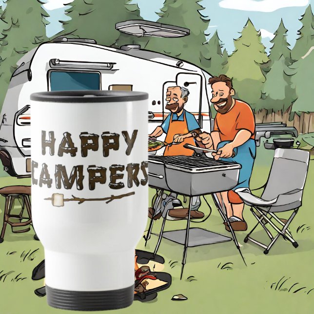 Mug De Voyage Happy Campers amusant voyage mug (Créateur téléchargé)
