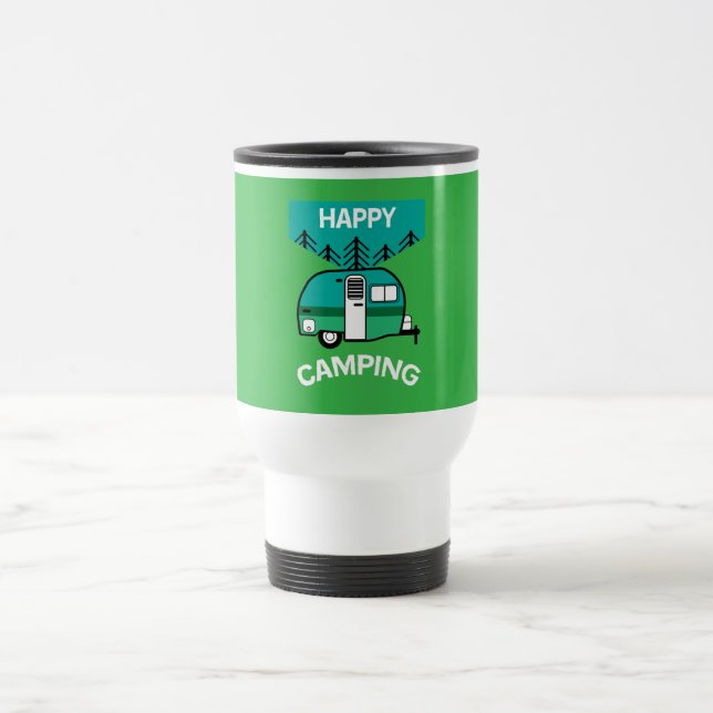 Mug De Voyage Happy Campers | Caravaner | Oreiller à lancer de c (Centre)