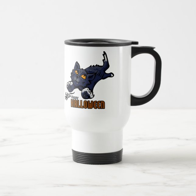 Mug De Voyage Happy Halloween Chat et souris (Droite)