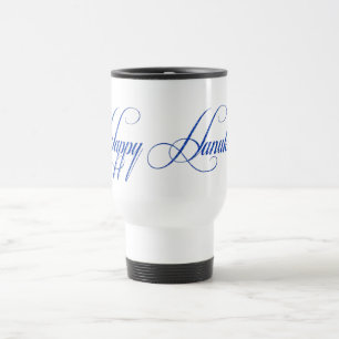Mug De Voyage Happy Hanoukka Bright Blue Parties scintillant Loo