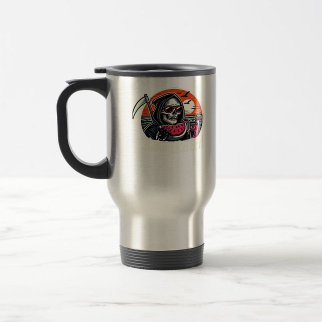Mug De Voyage Happy Summerween Grim Reaper Watermelon Summer Hal (Gauche)