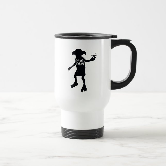 Mug De Voyage Harry Potter | "Libérez Dobby" Silhouette Typograp (Droite)