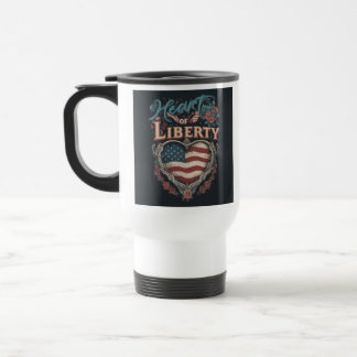 Mug De Voyage "Heart of Liberty" Travel Coffee Mug.