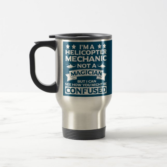 Mug De Voyage Hélicoptère Mécanique Vêtements Top Drôle Mécaniqu (Gauche)