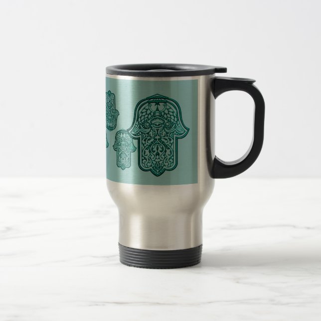 Mug De Voyage Henna Hand of Hamsa (Droit)