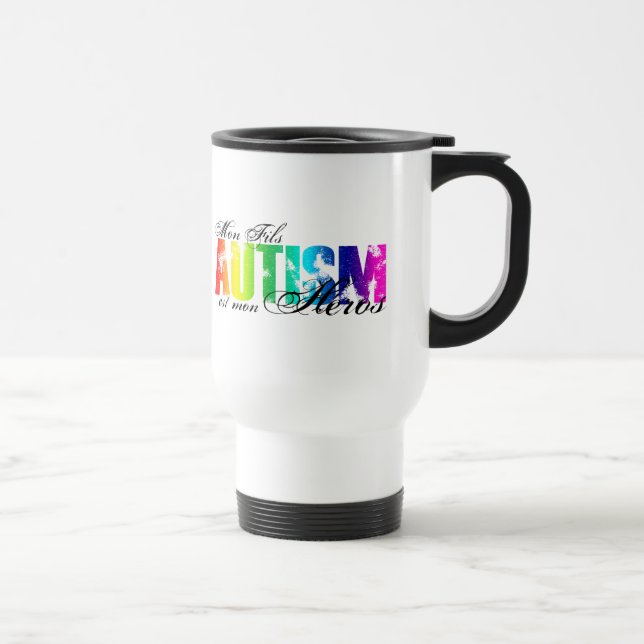 Mug De Voyage Héros de lundi Fils - autisme (Droite)