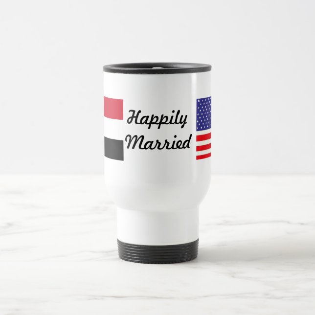 Mug De Voyage Heureusement marié (Centre)