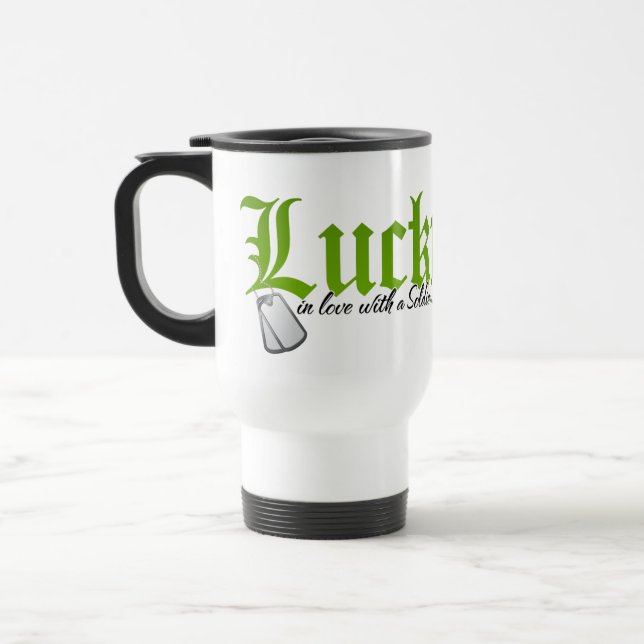 Mug De Voyage Heureux amoureux d'un soldat (Gauche)