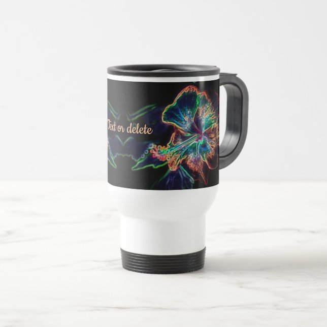 Mug De Voyage Hibiscus Abstrait Flower Art personnalisé (Devant droit)