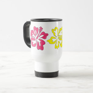 Mug De Voyage Hibiscus tropical rose orange jaune floral