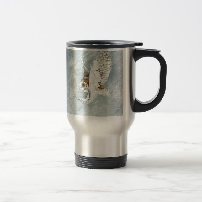 Mug De Voyage Hibou de grange swooping avec des griffes (Droit)