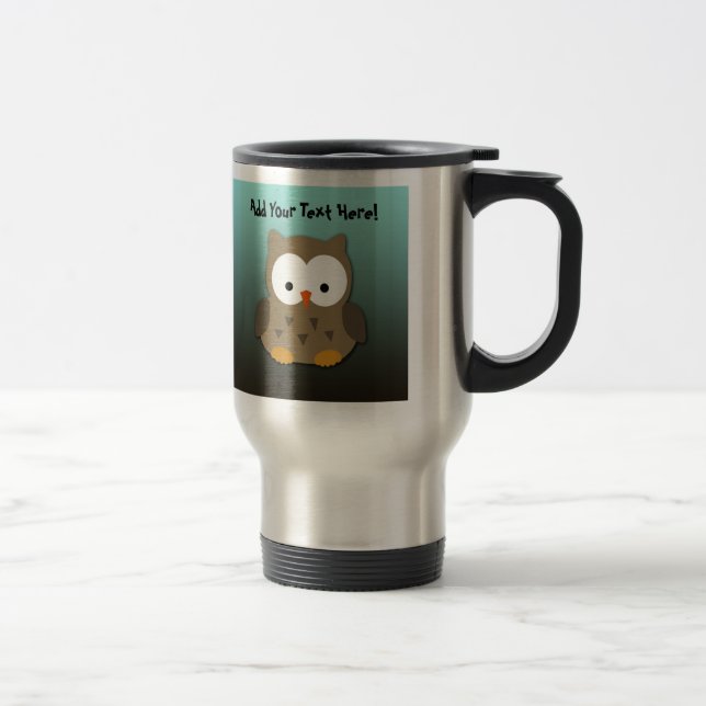 Mug De Voyage Hibou mignon de bébé personnalisé (Droit)