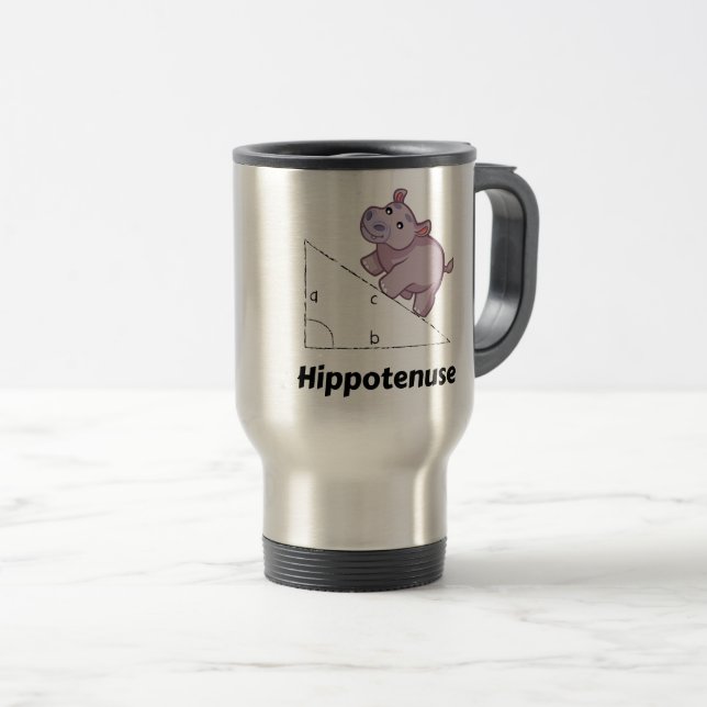 Mug De Voyage Hippotenuse Math drôle (Devant droit)