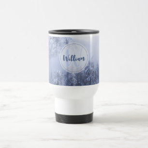 Mug De Voyage Hiver merveilleux brouillard épinette forêt neige 