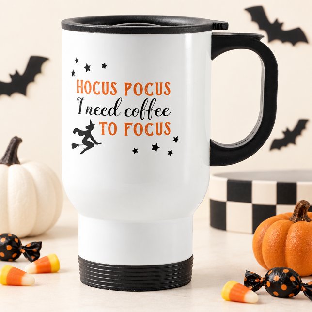 Mug De Voyage Hocus Pocus Café Pour Se Concentrer Orange Hallowe (Créateur téléchargé)
