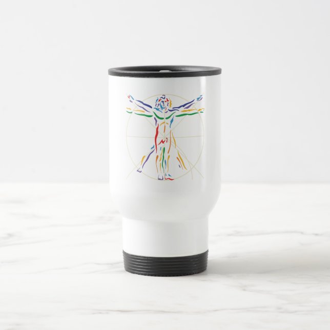 Mug De Voyage Homme d'anatomie DaVinci en Chakra (Centre)