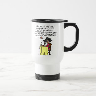 Mug De Voyage Hommes et FIne Humour de vin