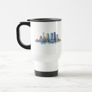 Mug De Voyage Horizon de la ville de Boston à l'aquarelle Mode