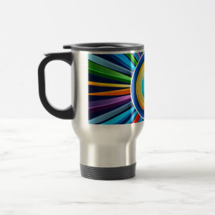 Mug De Voyage Horloge murale moderne avec soleil radial arc-en-c
