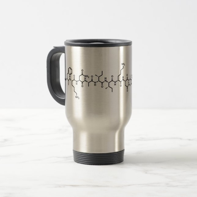 Mug De Voyage hormone endorphine symbole de formule chimique sci (Devant gauche)