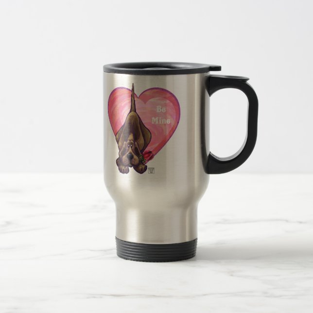 Mug De Voyage Hound Dog Valentine's Day (Droit)