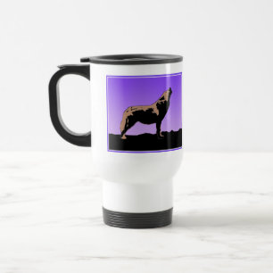 Mug De Voyage Howling Wolf at Sunset - Art faunique original