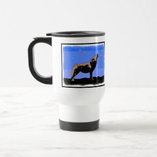 Mug De Voyage Howling Wolf en hiver - Art faunique original