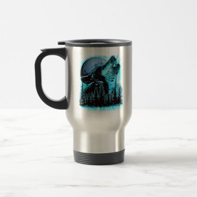 Mug De Voyage Howling Wolf Moon Pine Forest (Gauche)