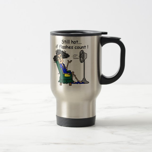 Mug De Voyage Humour de bouffée de chaleur (Droit)
