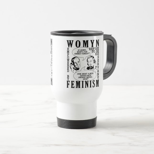 Mug De Voyage Humour féministe rétro (Devant droit)