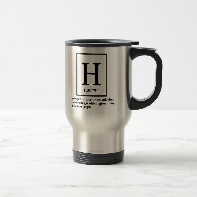 Mug De Voyage hydrogène - un gaz qui se transforme en personnes (Droit)