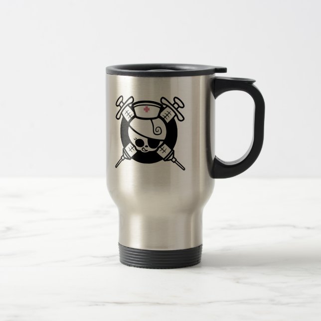 Mug De Voyage Hypos de pirate et de croix d'infirmière (Droit)