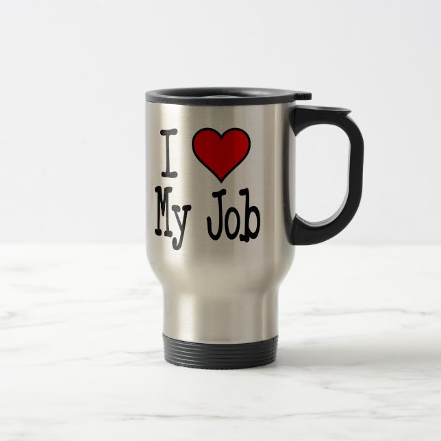 Mug De Voyage I coeur mon travail (Droit)