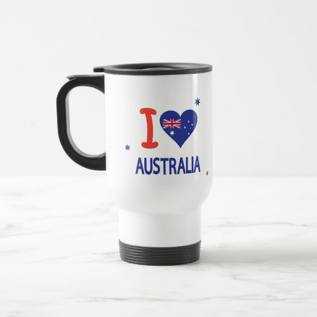 Mug De Voyage "I LOVE AUSTRALIA" Australia Day 26 janvier (Gauche)